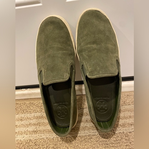 Tory Burch Jesse Green Suede Slip On Athletic Loafers Womens Comfort Shoes 7 M - Picture 2 of 15